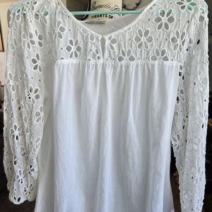 Lucky Brand Ivory Eyelet Lace Blouse